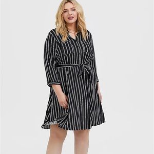 Torrid Striped Challis Shirt Dress w/ Pockets!